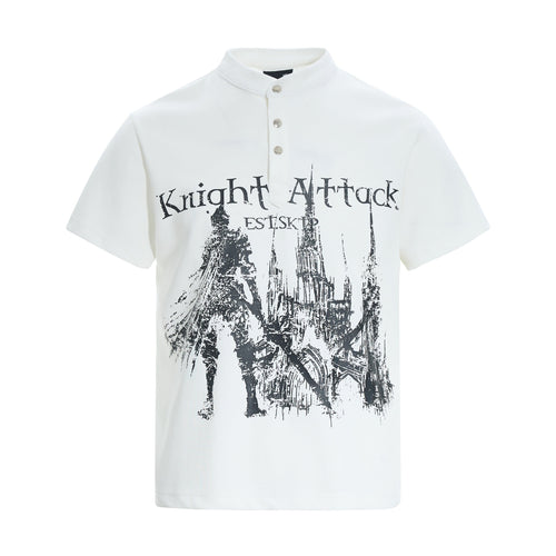 Madxmarx “Knight Attack Graphic Polo Tee” - S / White