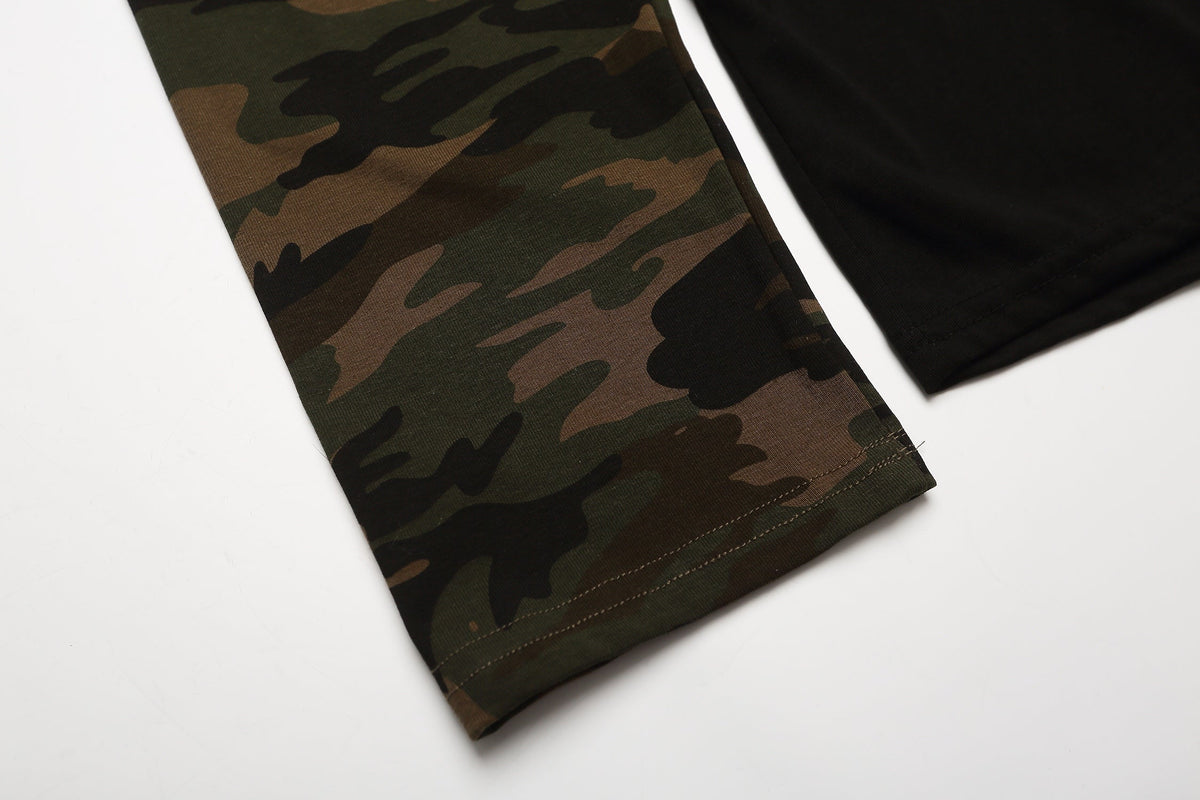 Madxmarx Camo Raglan Long Sleeve Tee