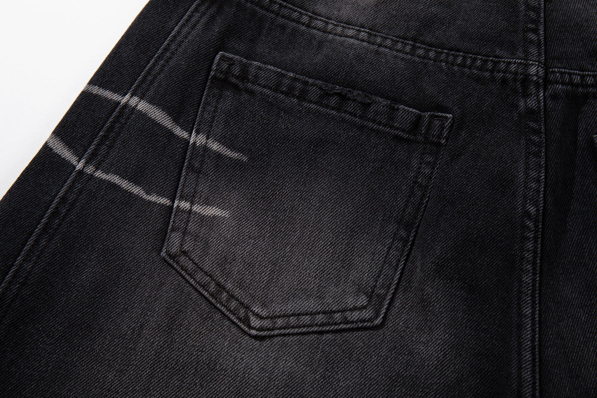 Madxmarx Scratch Fade Wide-Leg Jeans