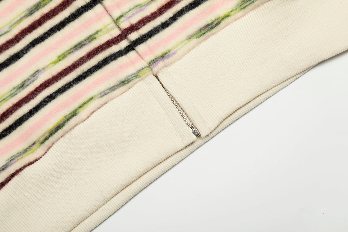 Madxmarx Striped Knit Zip Hoodie