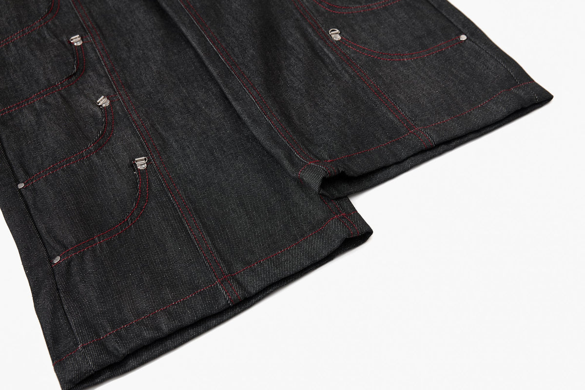 Pantalon en jean à poches multiples surpiqué Madxmarx