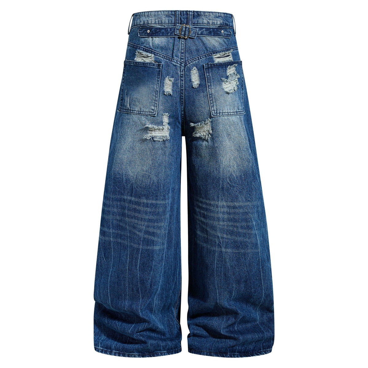 Madxmarx Distressed Wide-Leg Denim Jeans