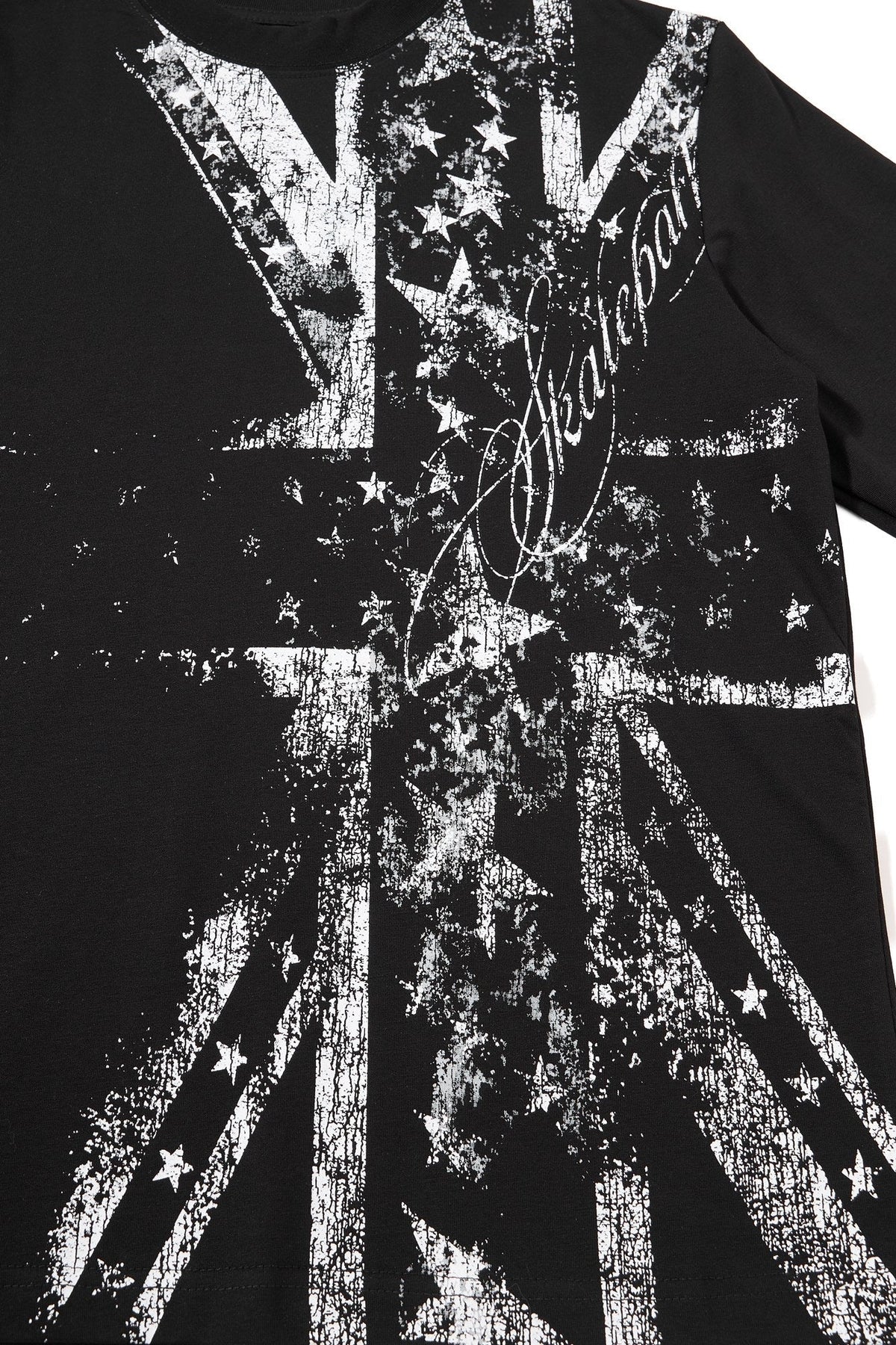 Madxmarx Distressed Union Graphic Long Sleeve Tee