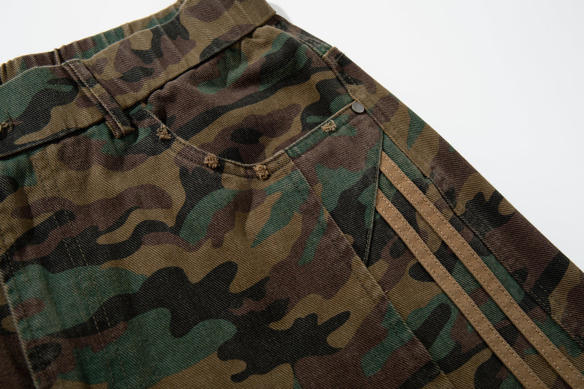 Madxmarx Camo-Stripe-Hose mit weitem Bein