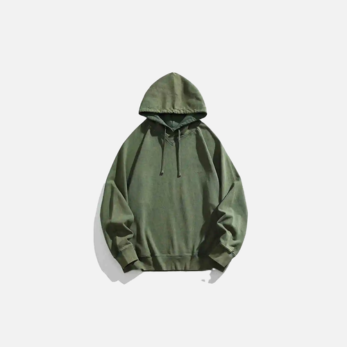 Trendy high-end gewassen Japanse hoodie - Groente / S