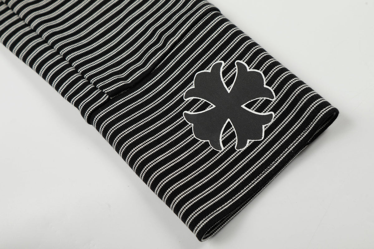 Madxmarx Striped Graphic Zip Hoodie