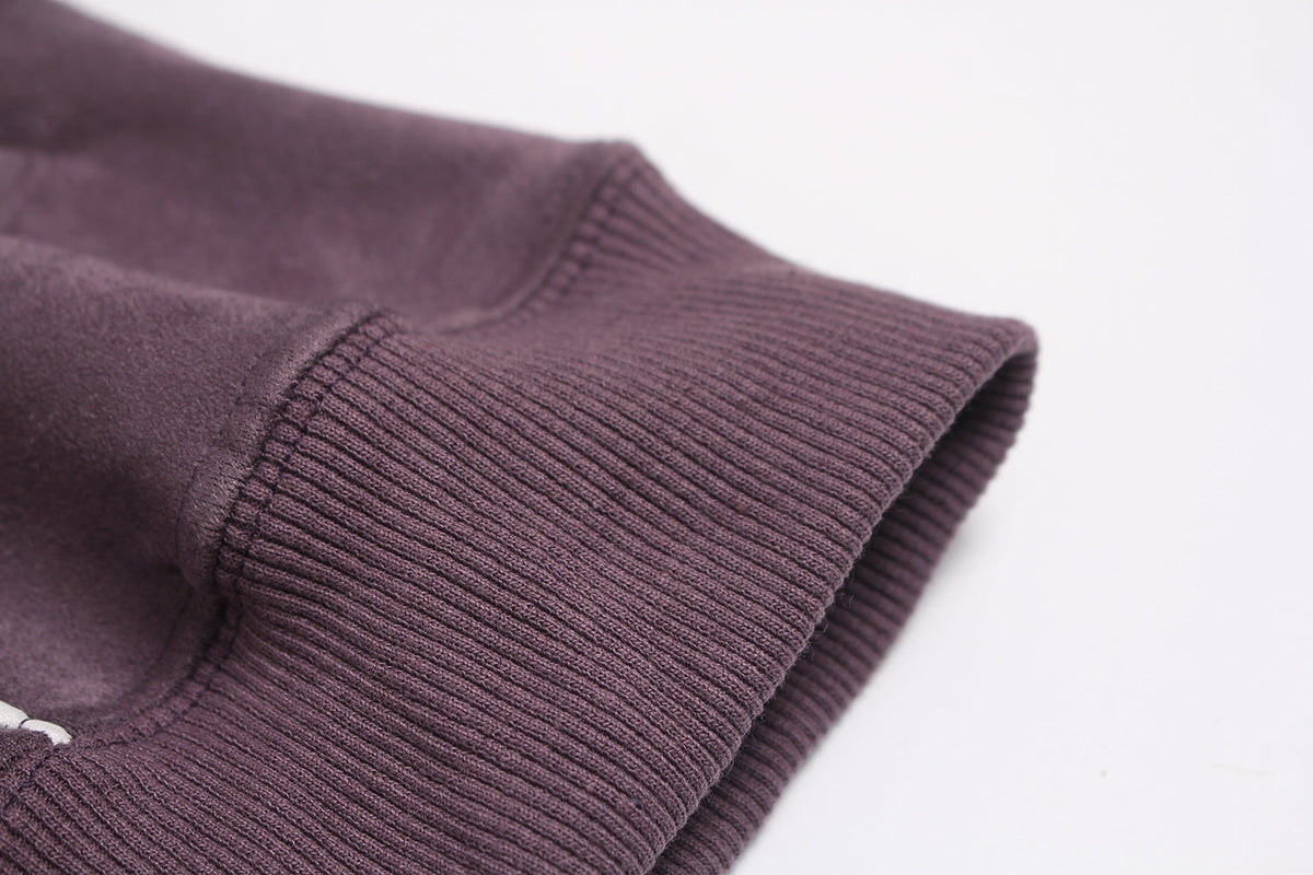 Madxmarx Suede Varsity Zip Hoodie