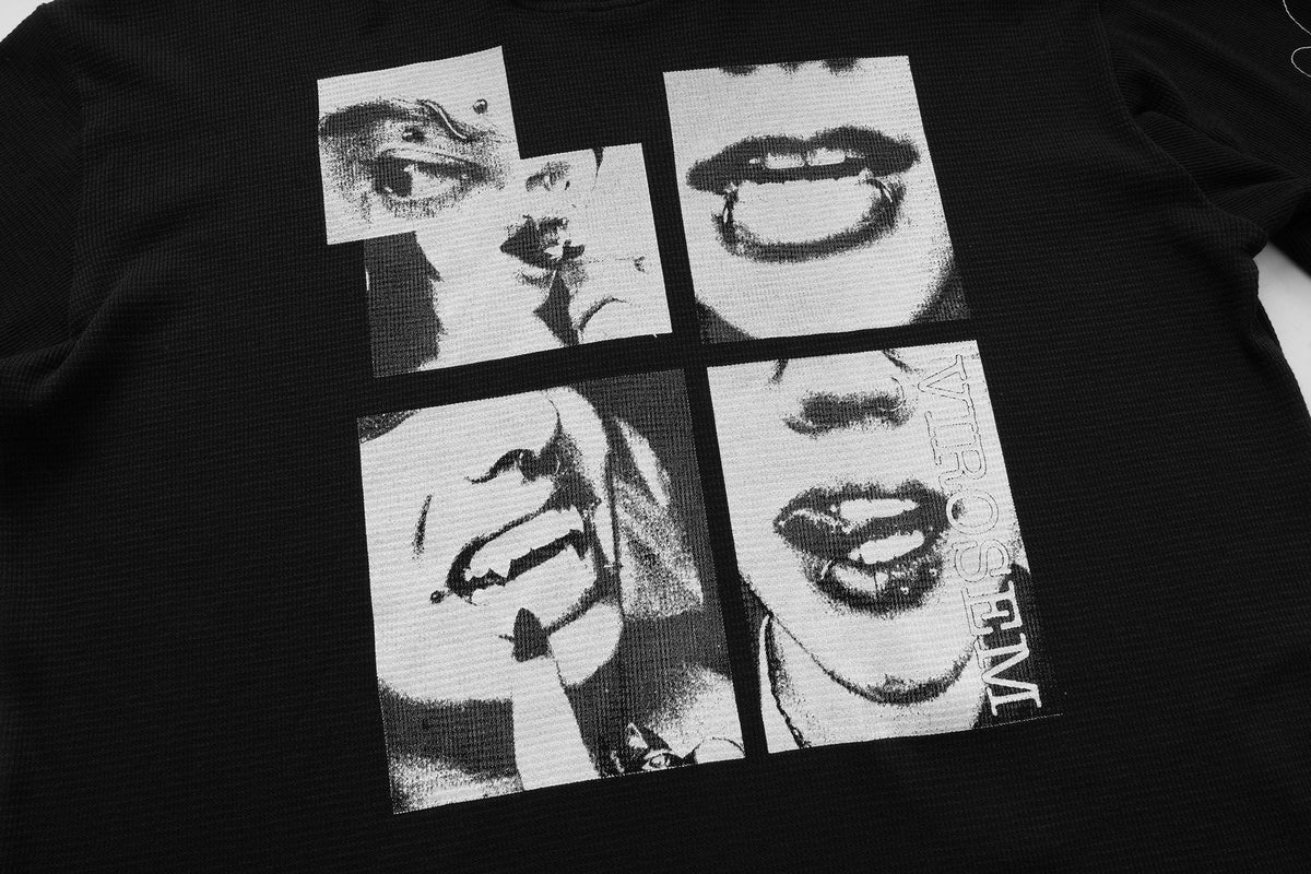 Madxmarx Pierced Portrait Graphic Long Sleeve Tee