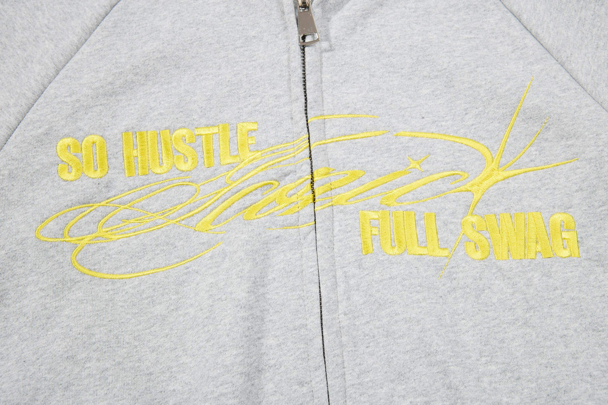 Madxmarx Hustle Script Zip-Up Hoodie
