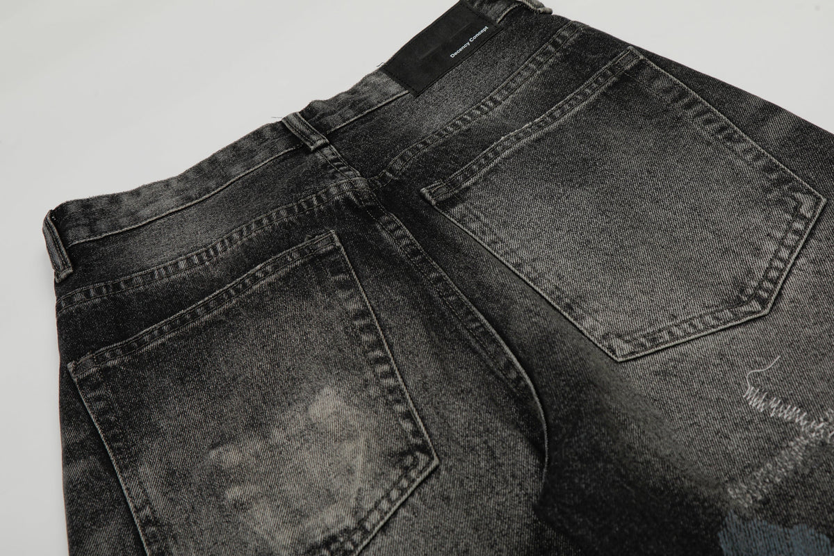 Pantalon en jean délavé et vieilli Madxmarx