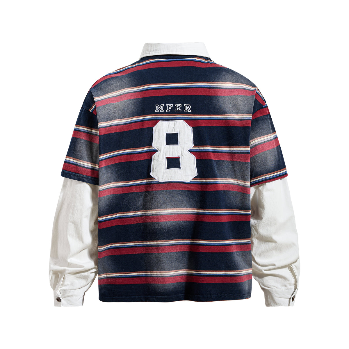 Madxmarx Layered Stripe Polo Long-Sleeve