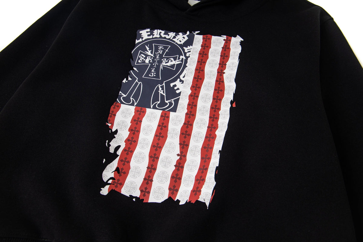 Madxmarx Graphic Flag Pullover Hoodie