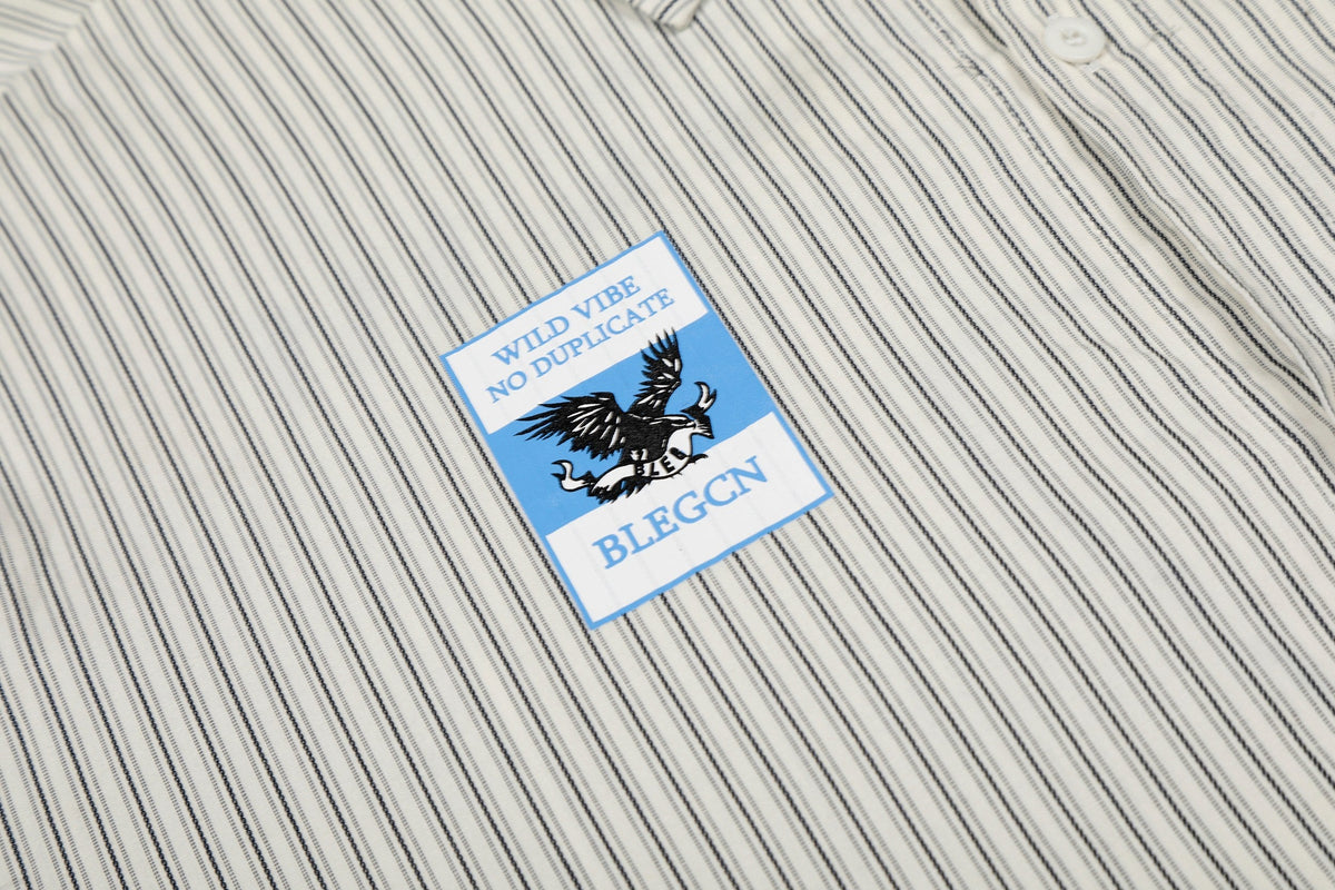 Madxmarx “Pinstripe Patch Graphic Shirt”