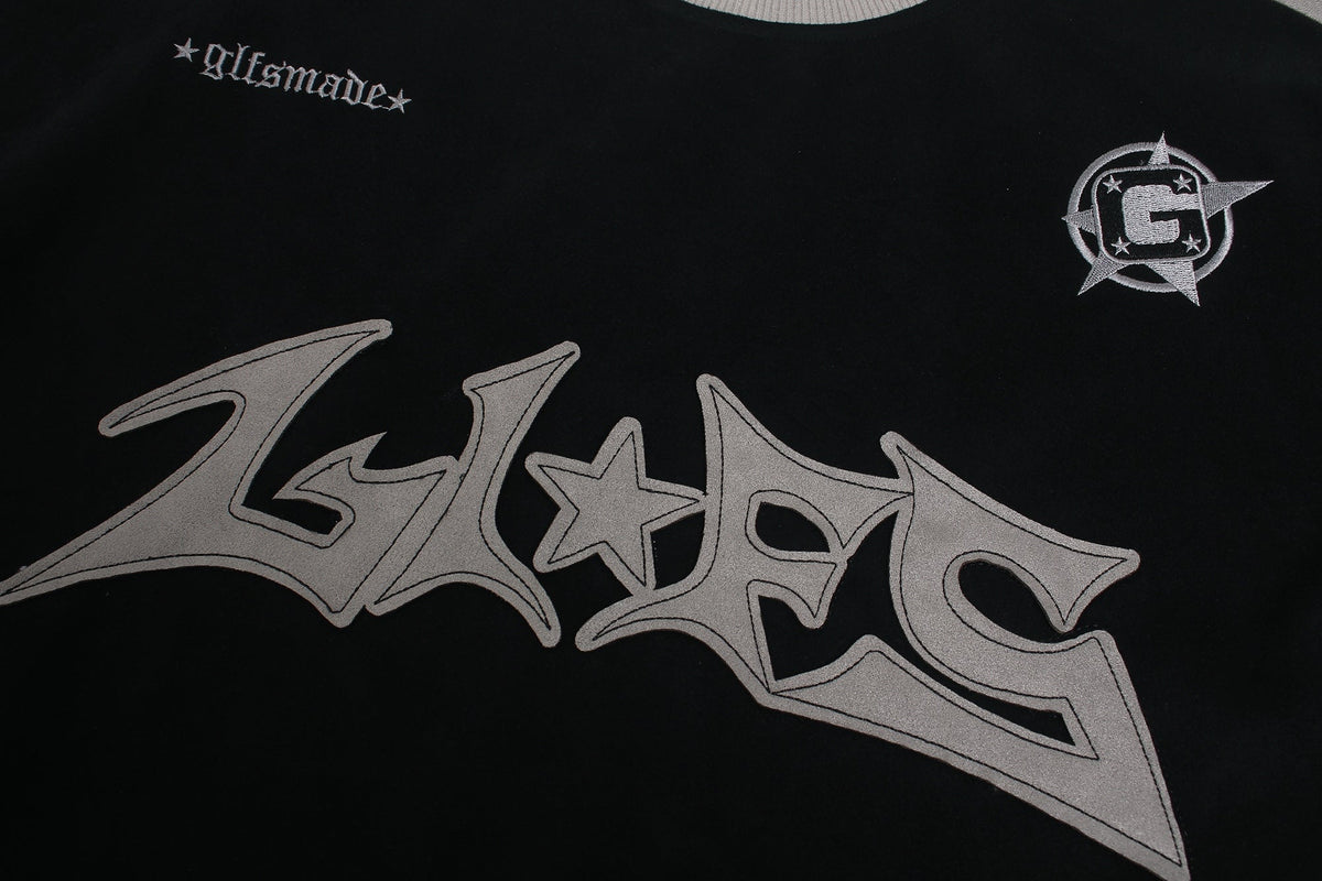 Madxmarx Contrast Panel Gothic Graphic Long Sleeve Tee