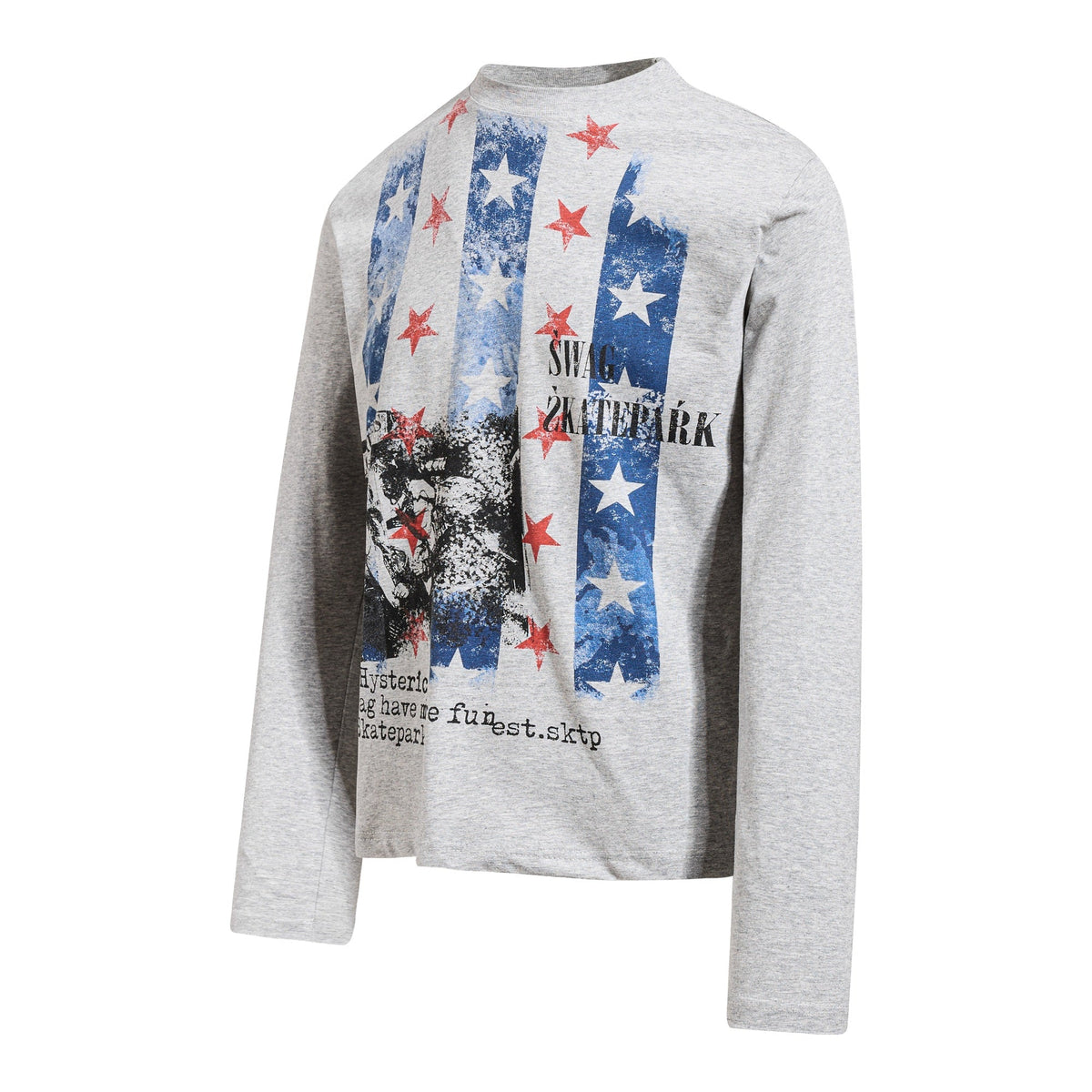 Madxmarx Distressed Star Collage Long Sleeve Tee