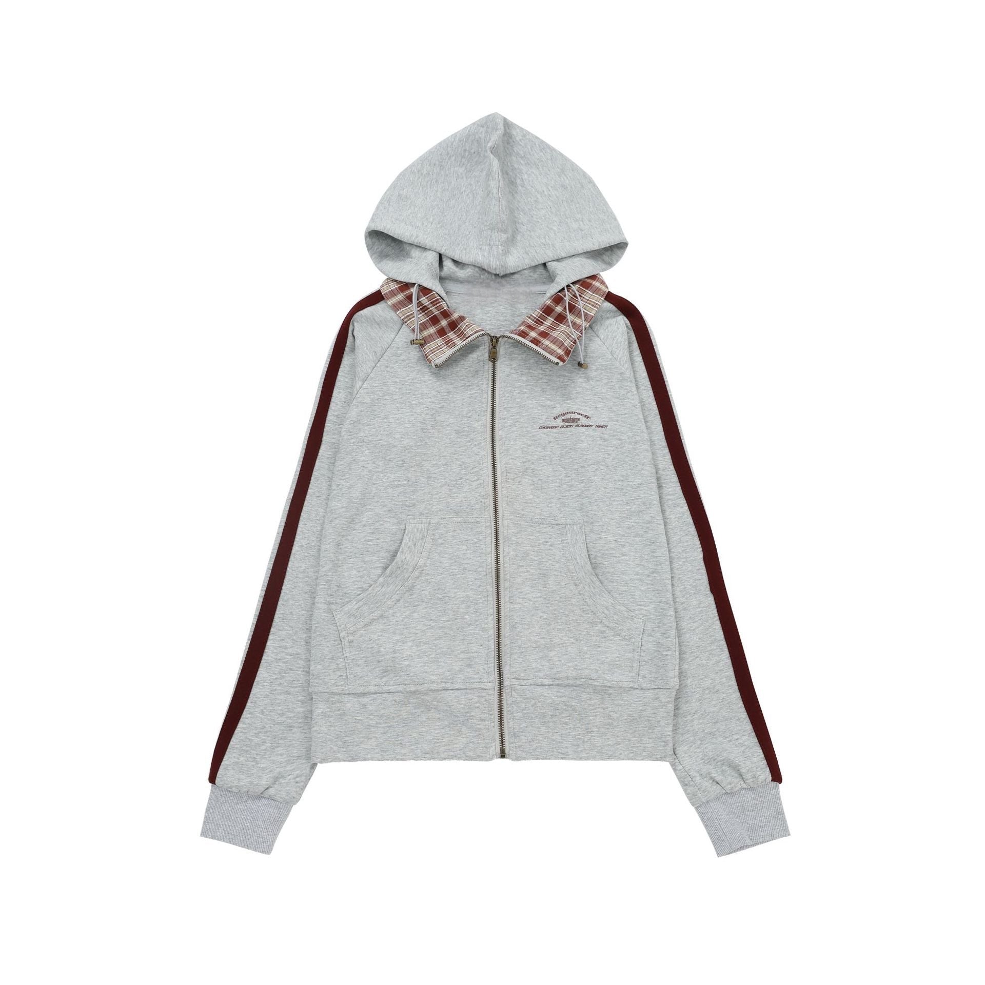 Retro Plaid Hooded Sweatshirt