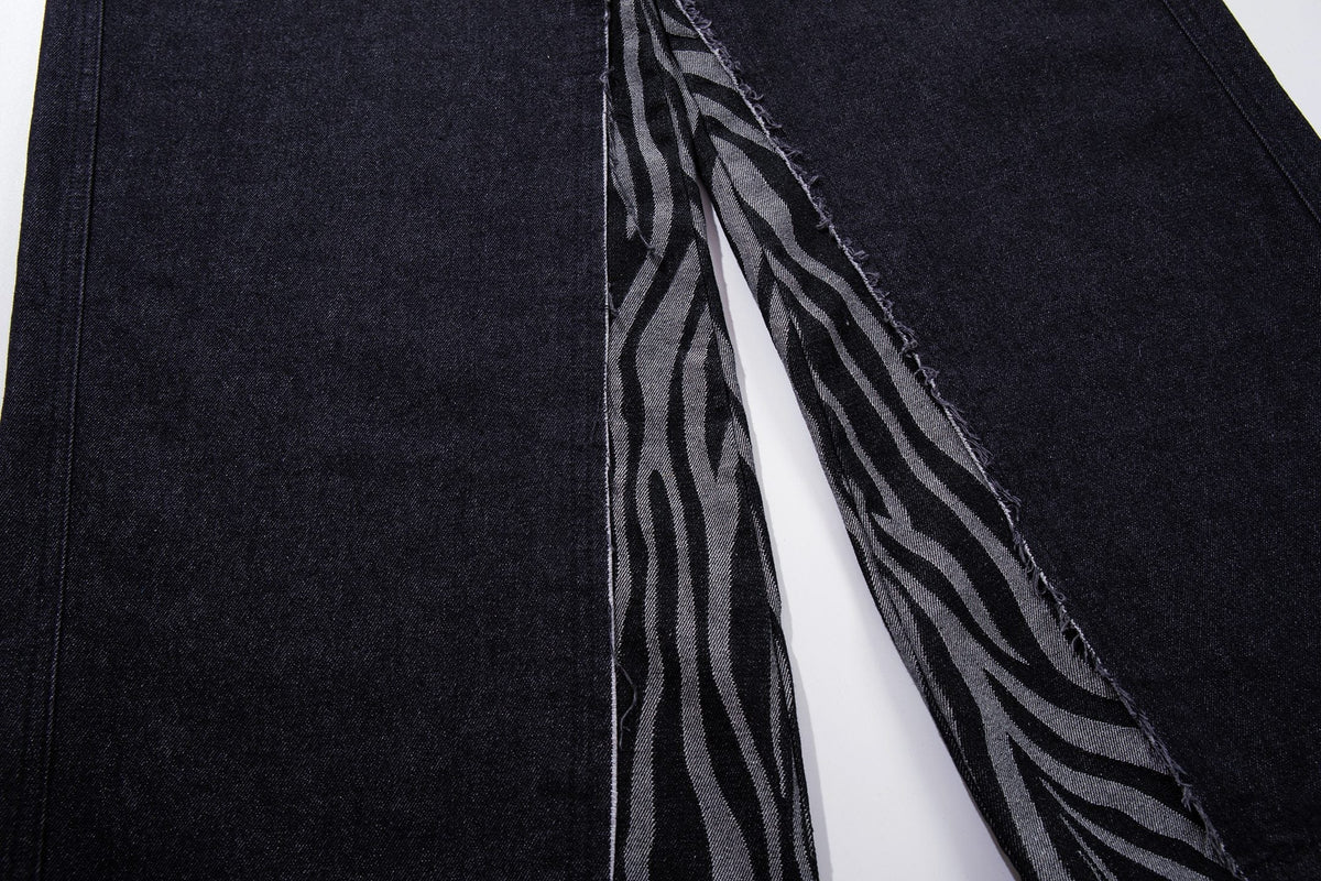 Madxmarx Layered Zebra Wide-Leg Jeans