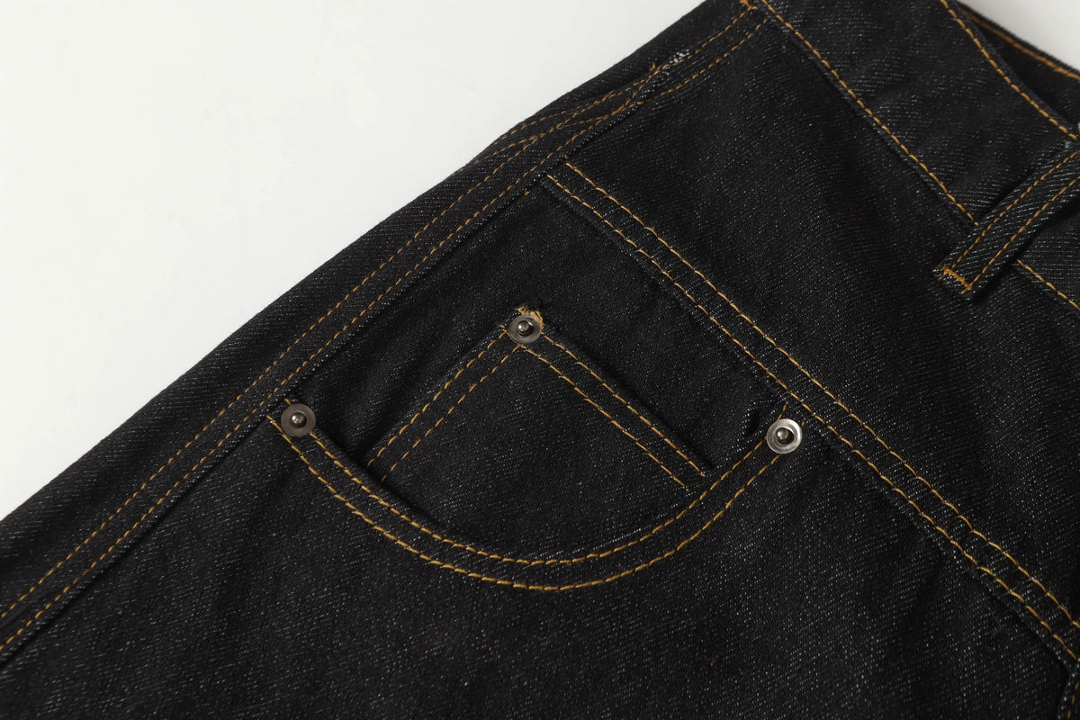 Pantalon large en jean à boutons asymétriques Madxmarx