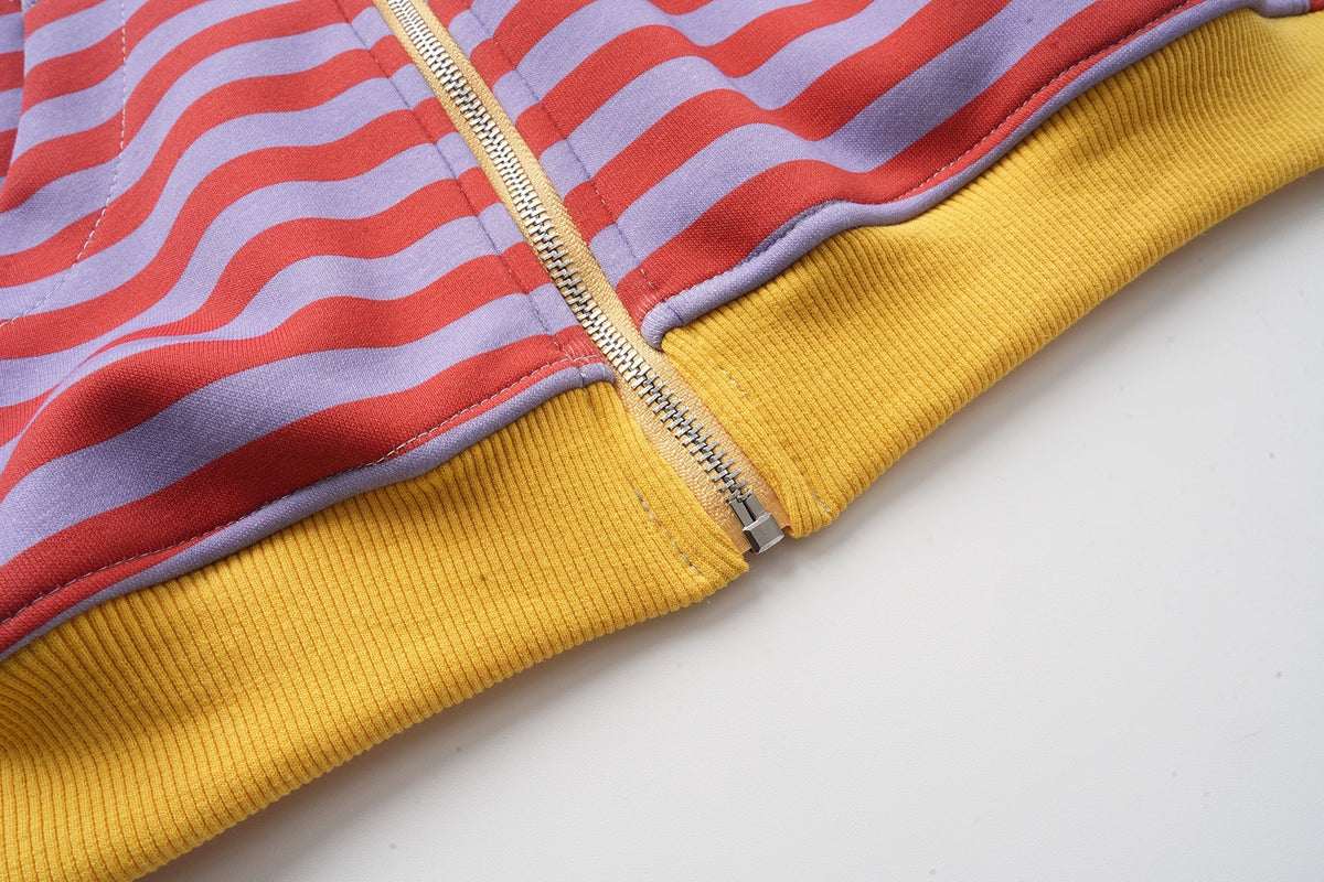 Madxmarx Striped Zip-Up Hoodie