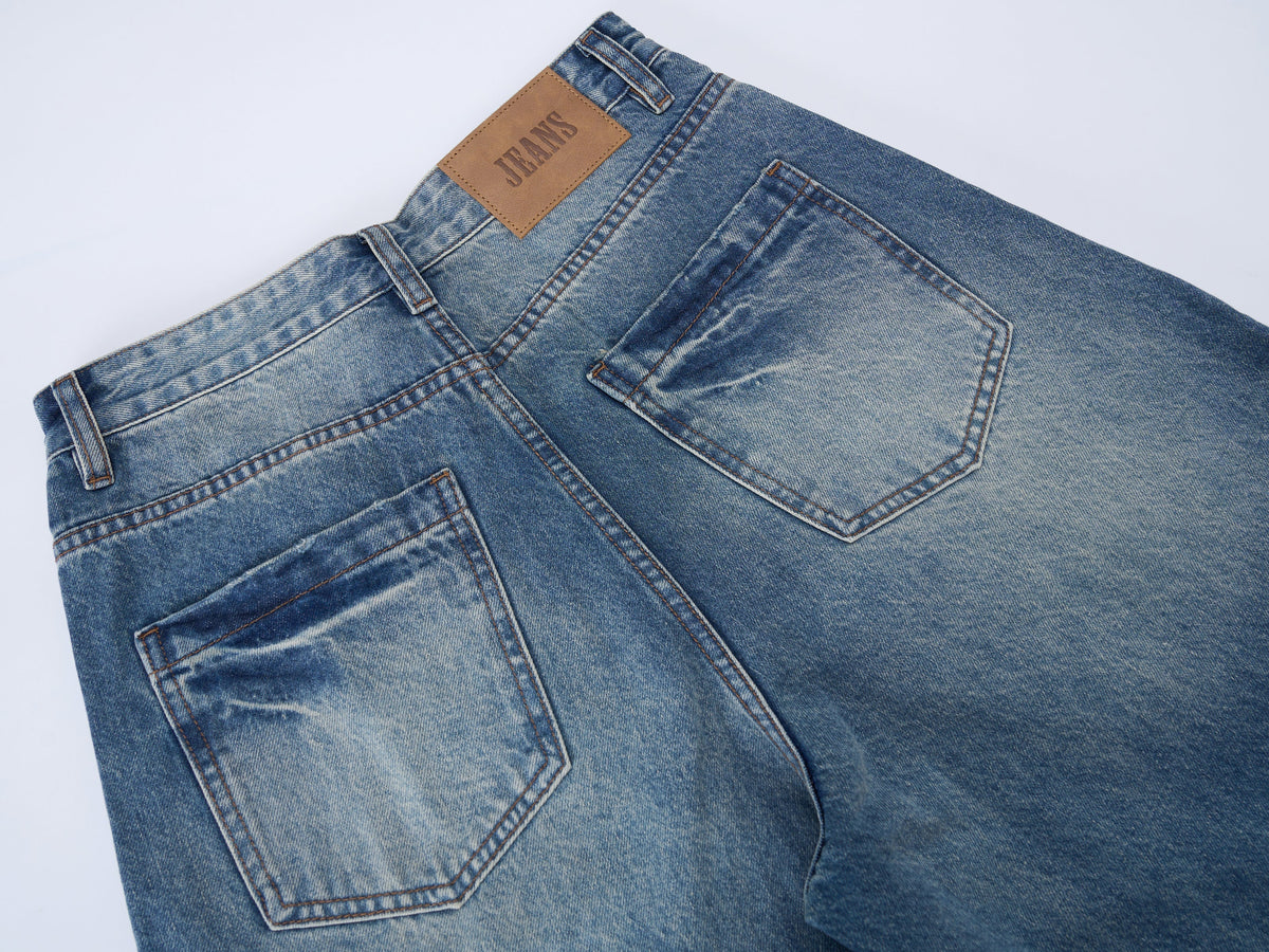 Madxmarx Distressed Wide-Leg Denim Jeans