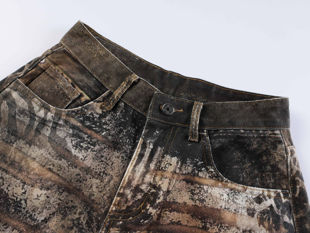 Madxmarx “Jeans tipo globo con estampado salvaje”