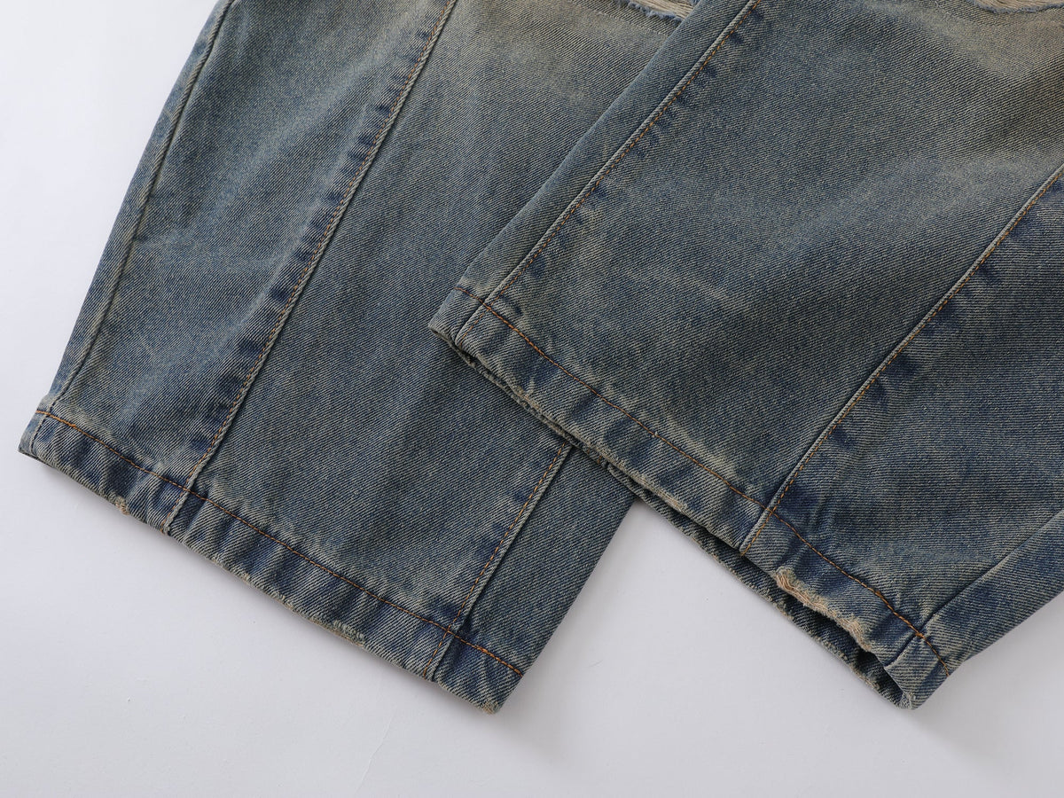 Pantalon en jean incurvé effet vieilli Madxmarx