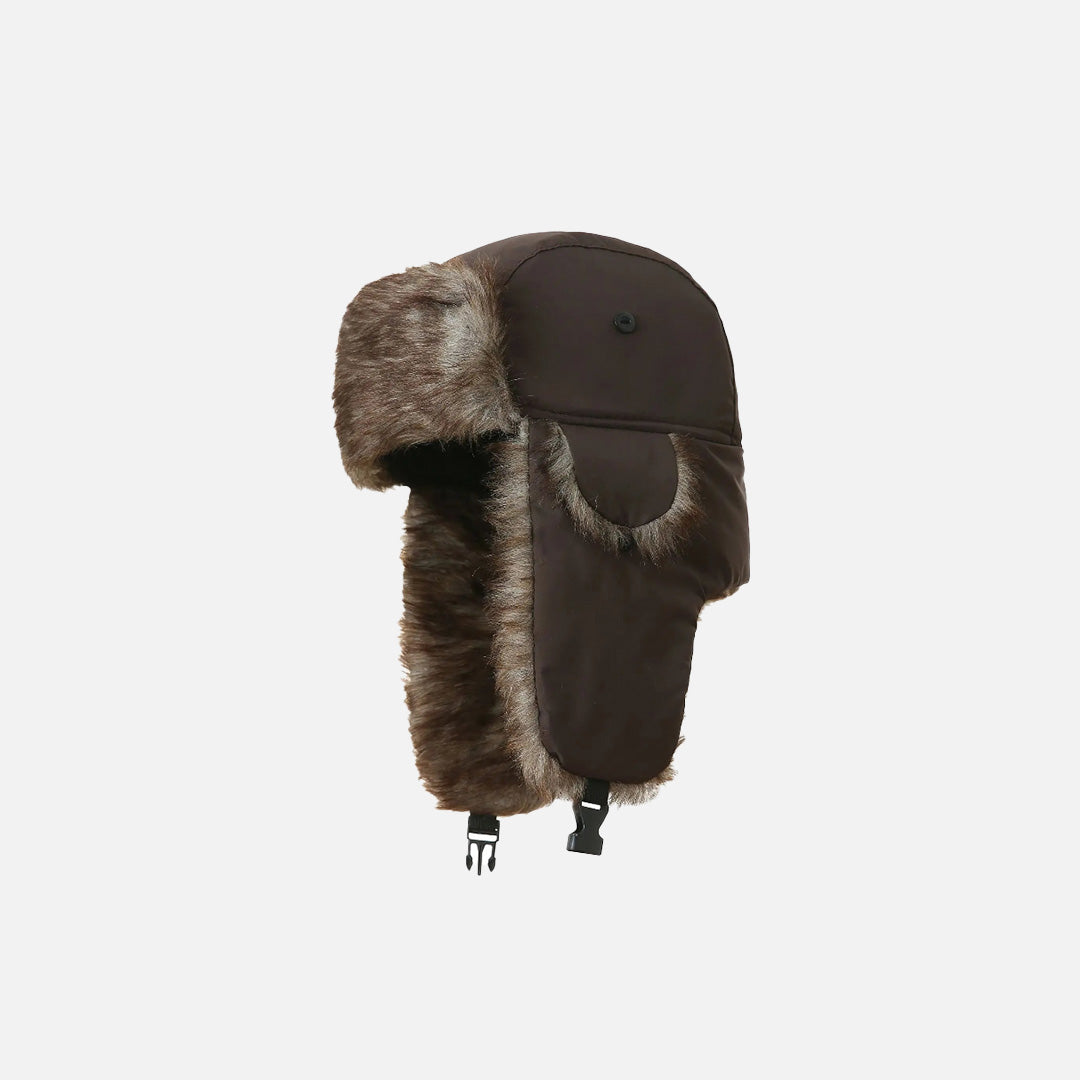 Faux Fur Lined Trapper Hat