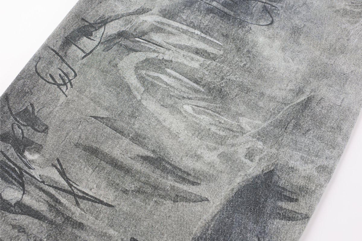 Pantalon en jean délavé à coupe incurvée Madxmarx Graffiti