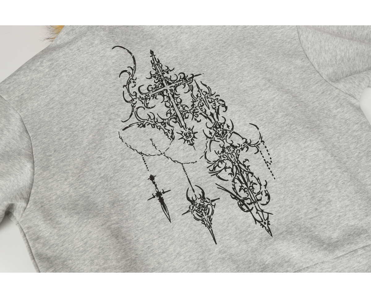 Madxmarx Gothic Fur Hood Zip Hoodie