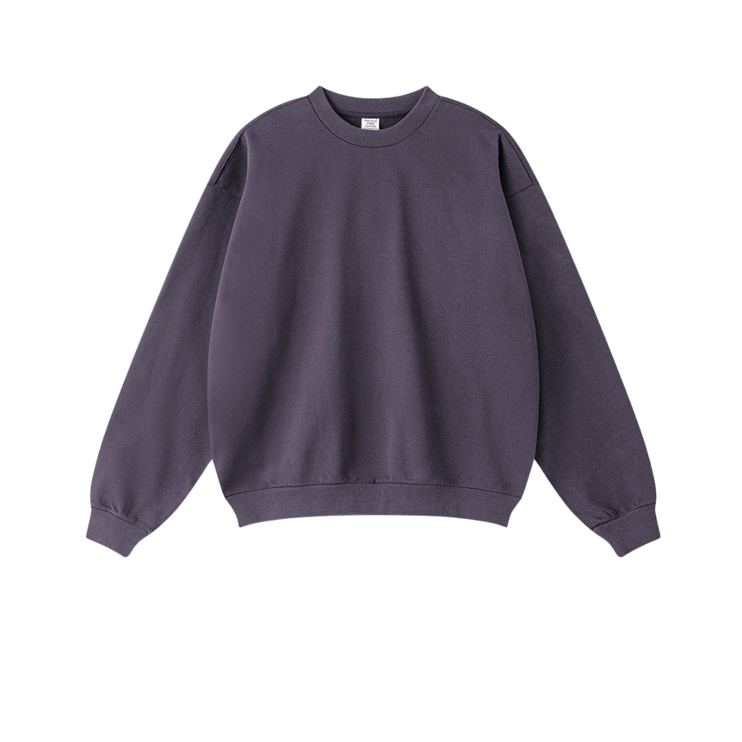 Oversize Heavyweight Basic Round Neck Sweatshirt