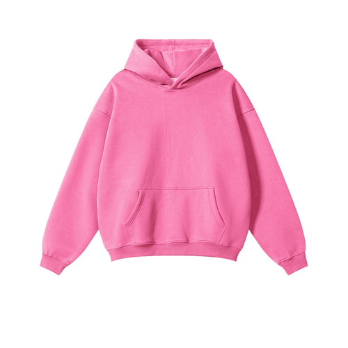 Felpa oversize con fodera in pile e pantaloni della tuta con fodera in pile - rosa / S / felpa