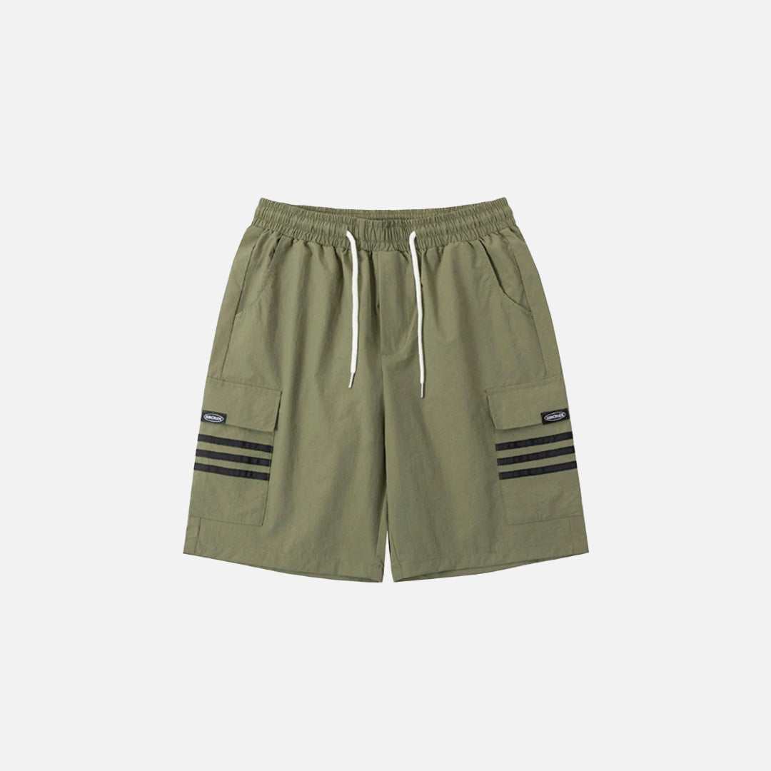 Pantaloncini cargo vintage con bordo a vista