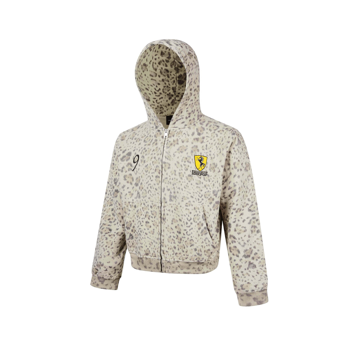 Madxmarx Leopard Graphic Zip-Up Hoodie