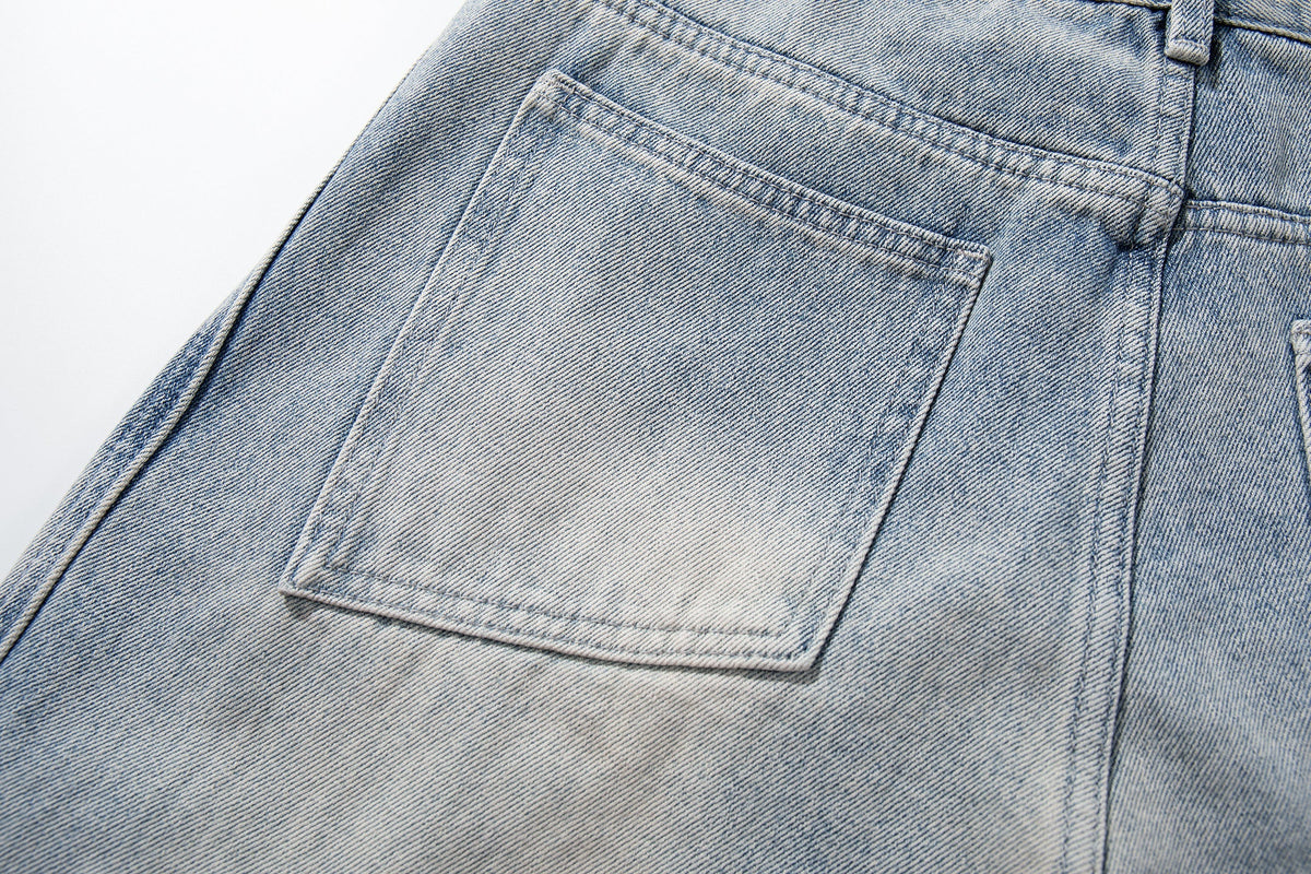 Madxmarx Heavy Whisker Destroyed Wide-Leg Jeans