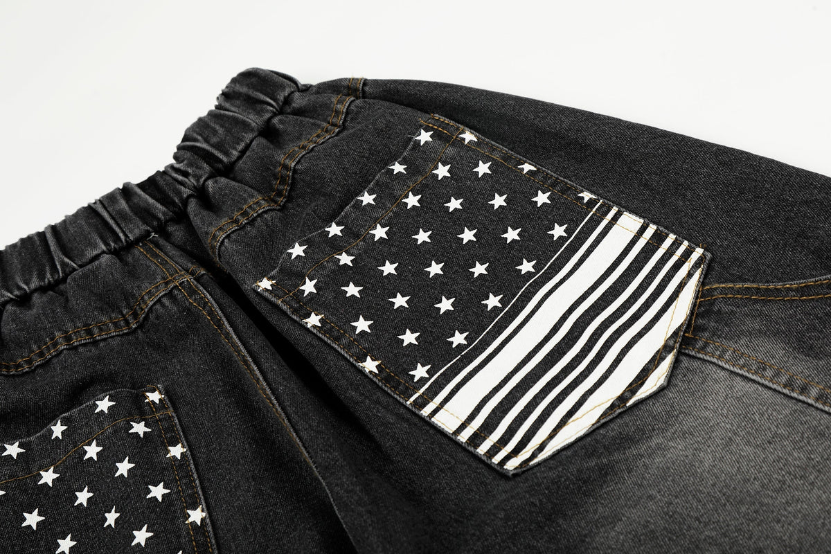Pantalon en jean large « Star Flag » de Madxmarx