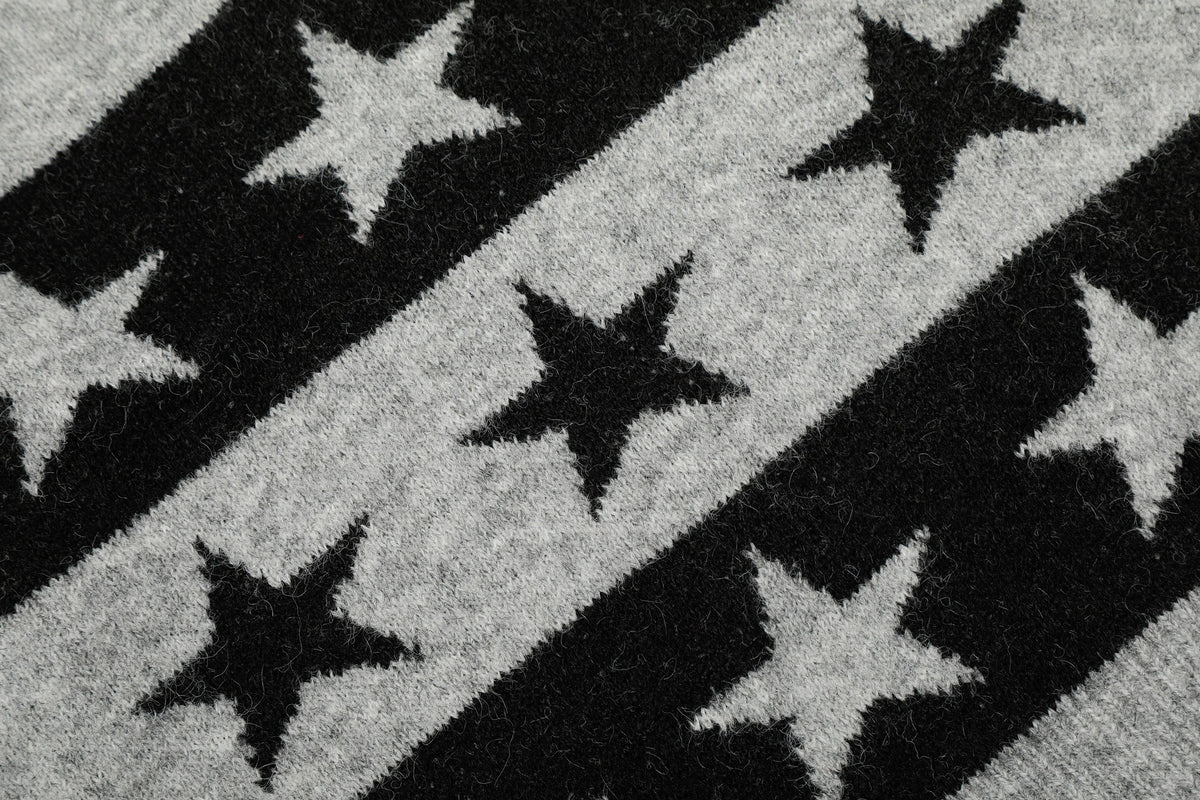 Madxmarx Star Stripe Knit Polo Sweater