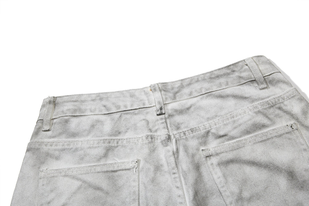 Madxmarx Washed Utility Flare Denim Jeans