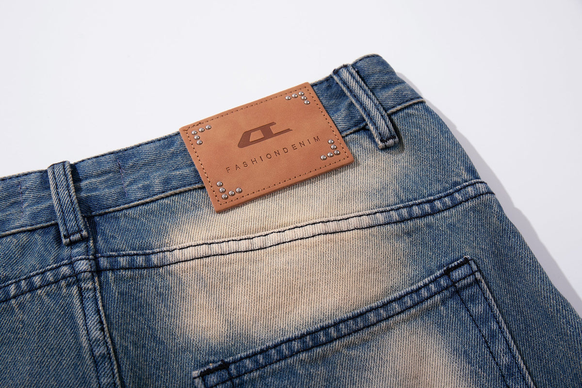 Madxmarx Spray-Fade Graffiti-Jeans mit weitem Bein