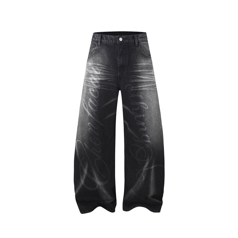 Madxmarx Script Logo Wide-Leg Jeans