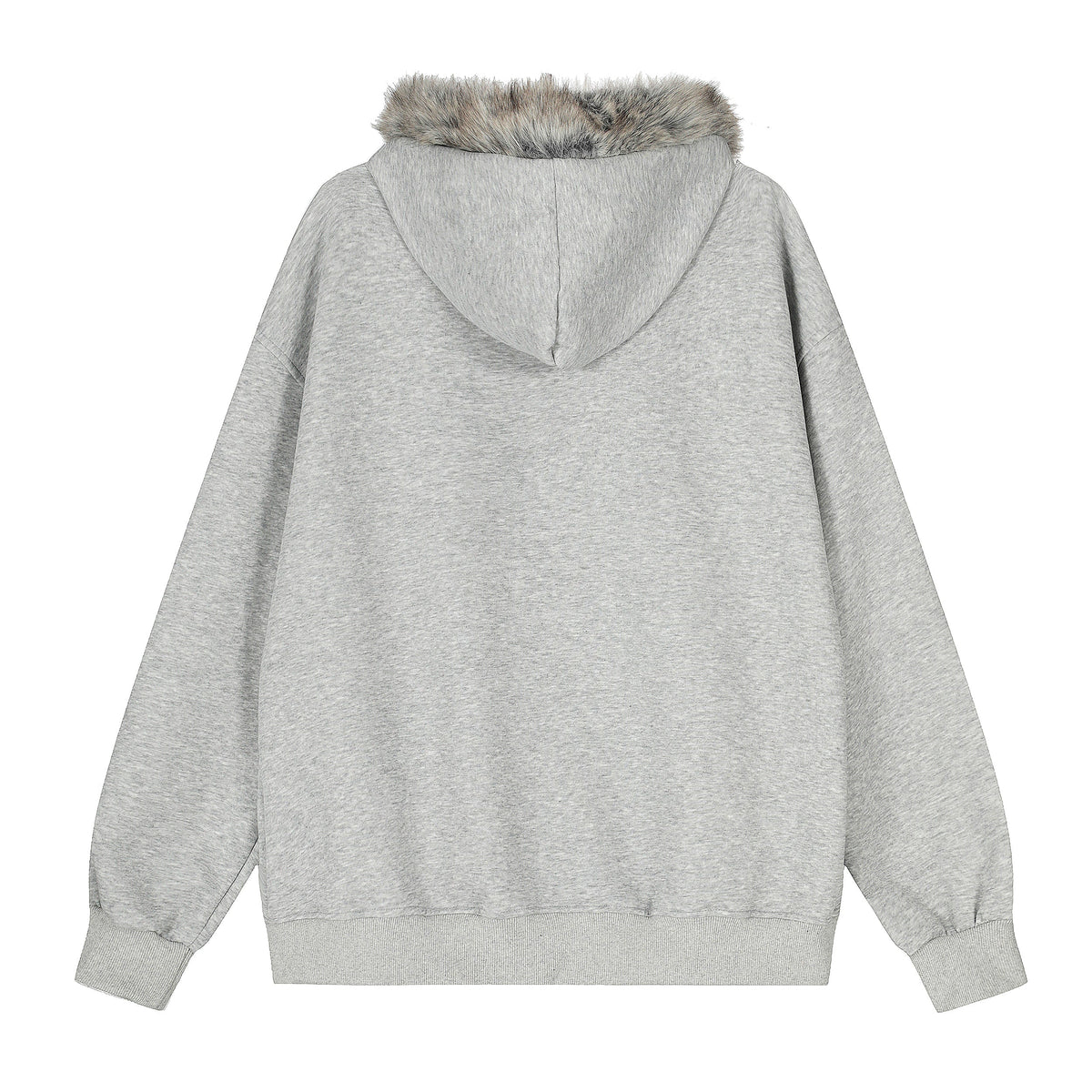 Sweat à capuche zippé à graffiti avec col en fausse fourrure Madxmarx