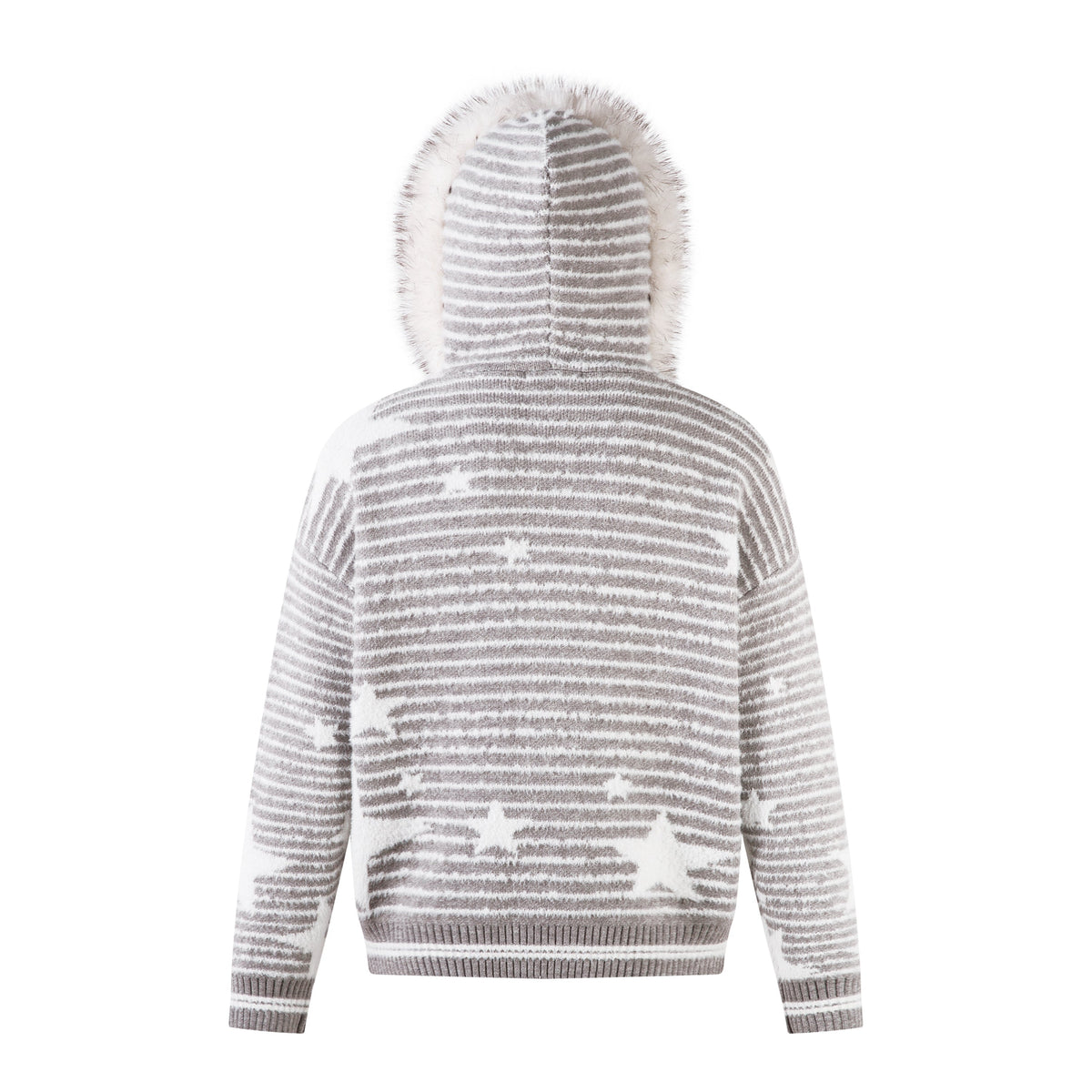 Madxmarx Star Knit Faux Fur Hoodie