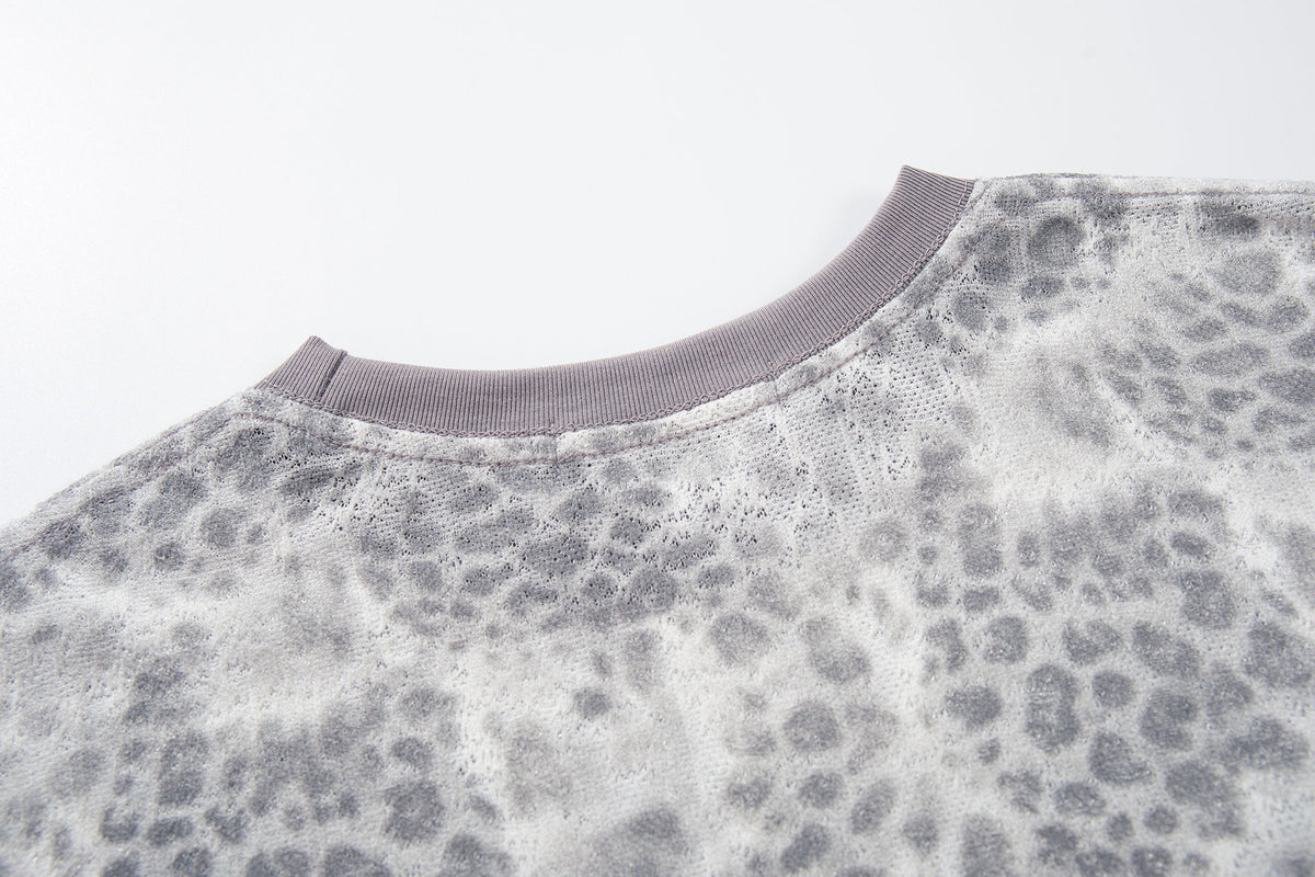 Madxmarx Distressed Reptile Print Long Sleeve Tee