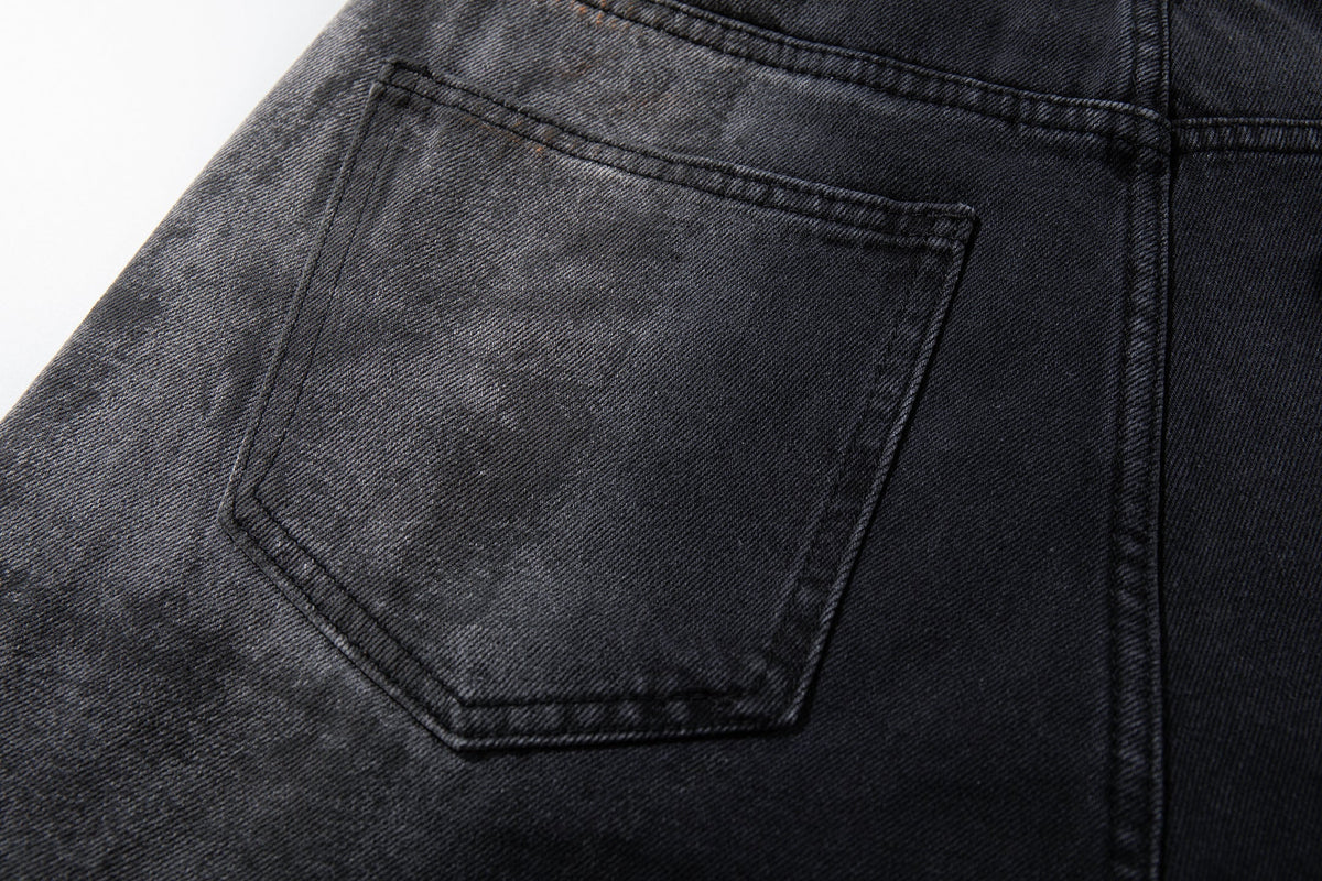 Madxmarx Smoke-Texture Wide-Leg Jeans
