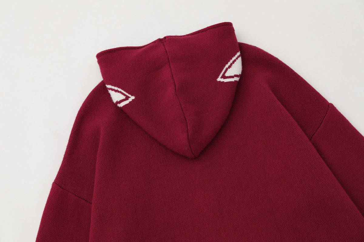 Madxmarx Spider Web Knit Zip Hoodie
