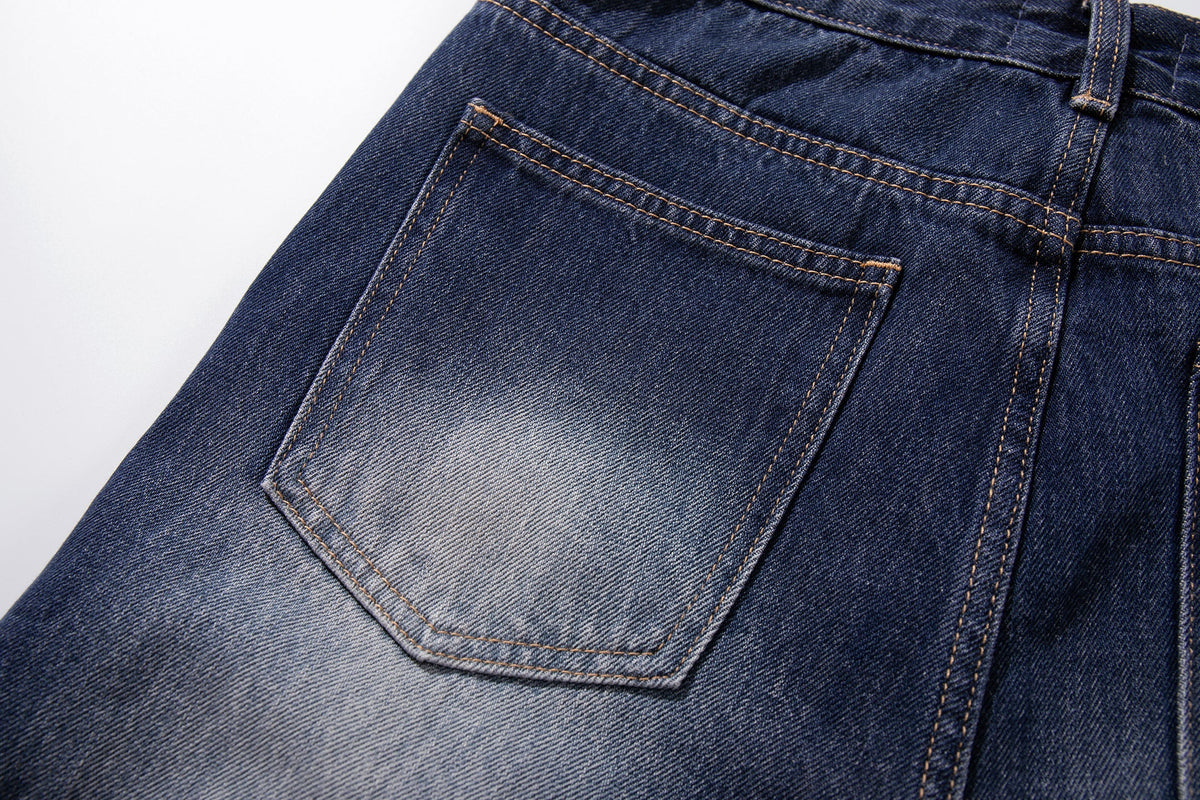 Madxmarx Gradient Fade Split-Hem Wide-Leg Jeans