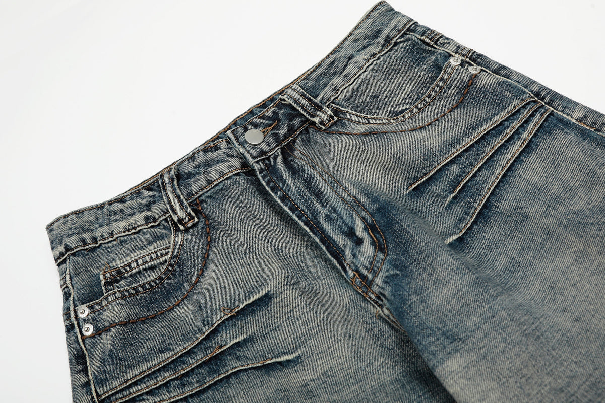 Madxmarx Retro Creased Denim Jeans