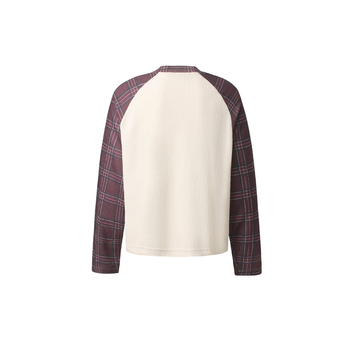 Madxmarx Plaid Sleeve Graphic Long Sleeve Tee