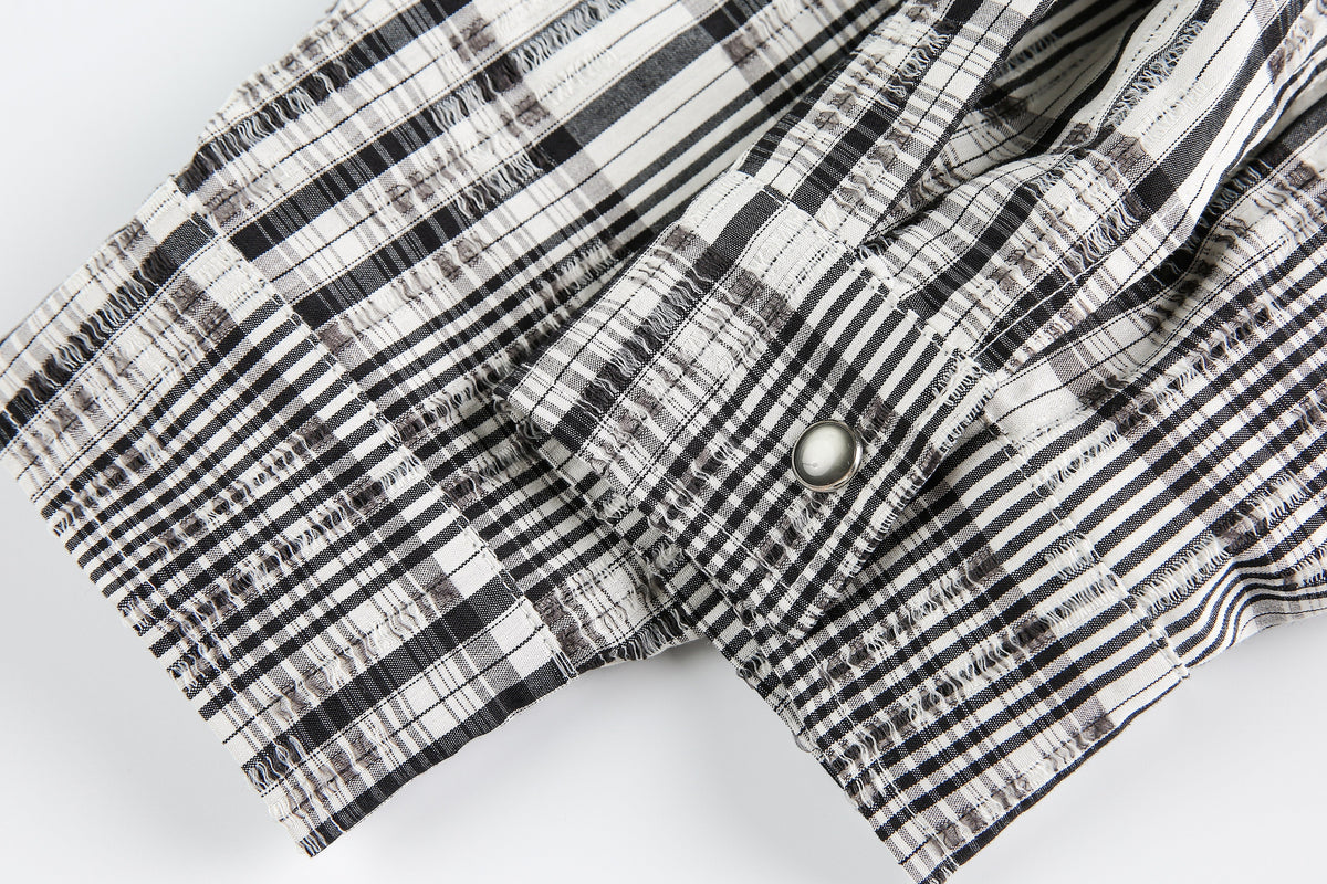 Madxmarx Plaid Layered Knit Sweater