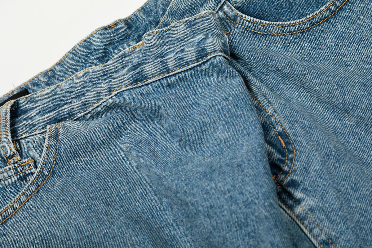 Pantalon large en jean à taille asymétrique Madxmarx