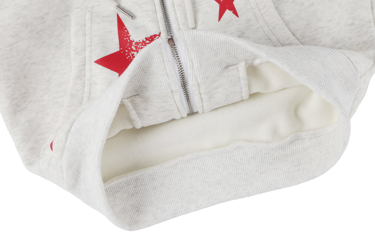 Madxmarx Star Off-Shoulder Zip Hoodie